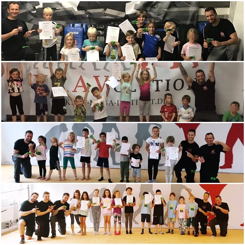 Krav Maga Institut Collage Kids Leveltesting